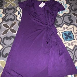 purple wrap dress